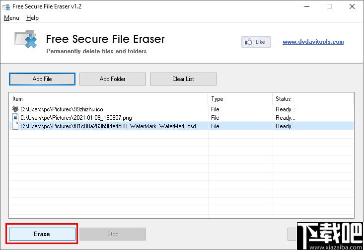 Free Secure File Eraser下载,安全删除,文件粉碎